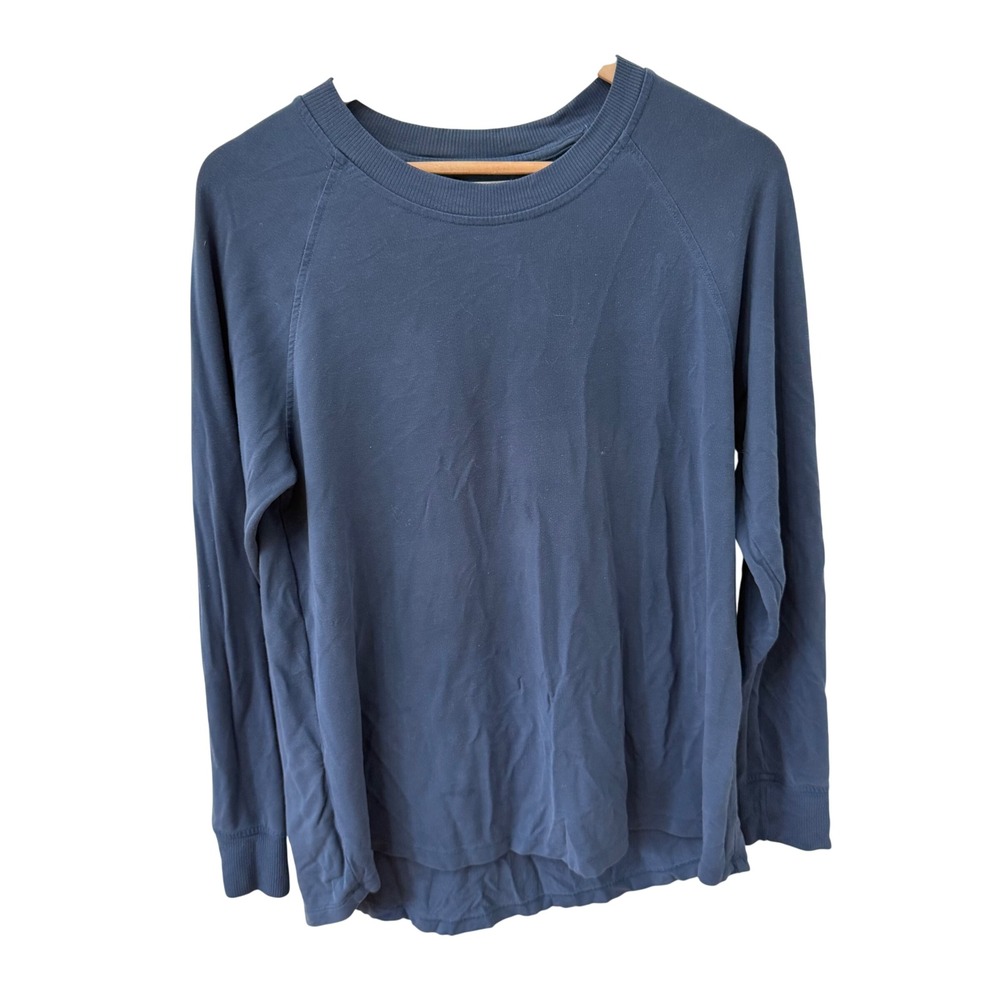Lake Pajamas Long Sleeve Top Medium Blue Modal Blend Raglan Crewneck Loungewear